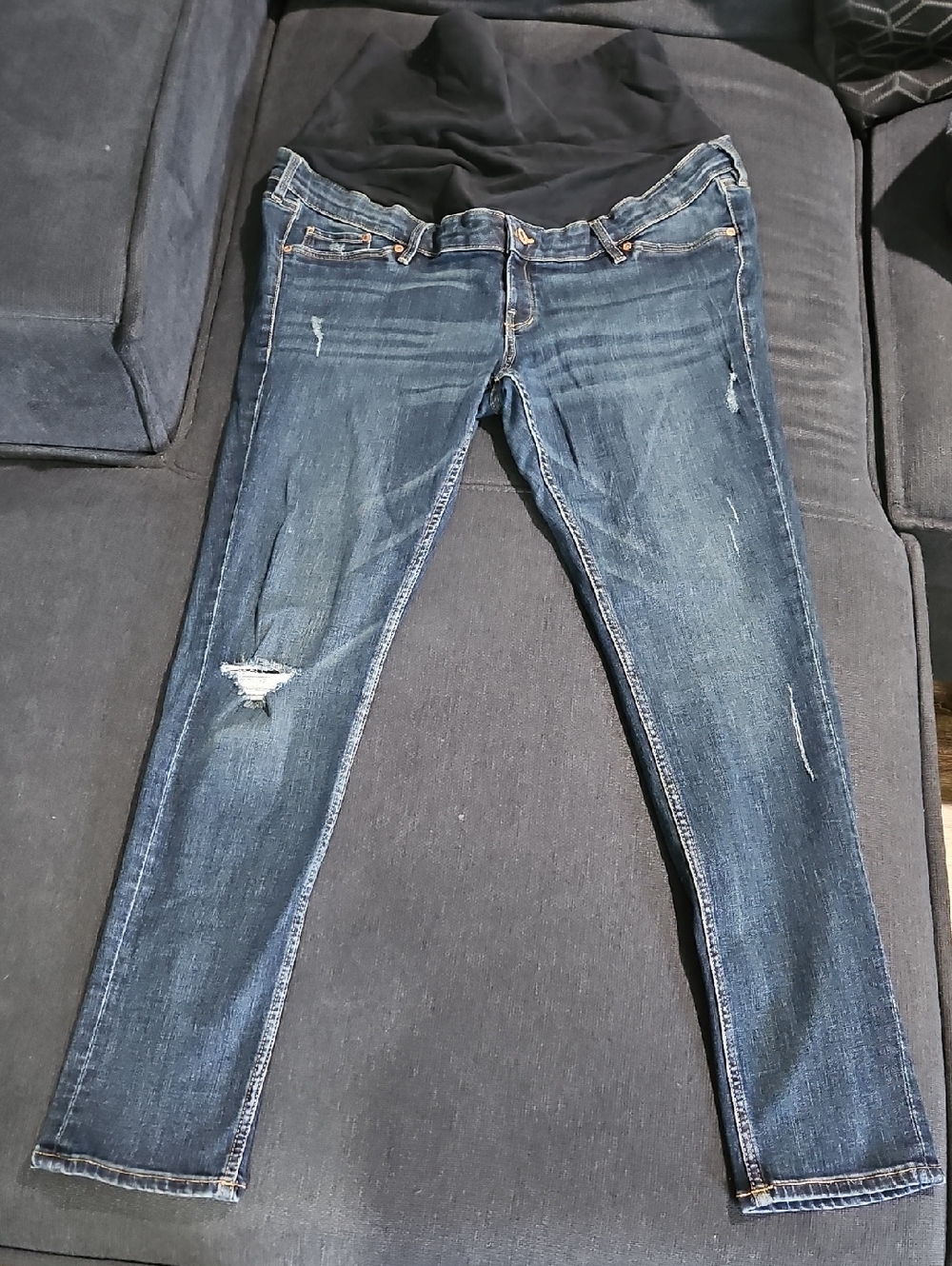 Maternity Dark Blue Stretch Denim Jeans